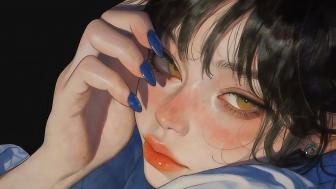 Serene Gaze of an Anime Beauty wallpaper