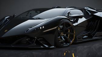 Futuristic Black Supercar Elegance wallpaper