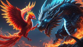 Phoenix vs Ice dragon  wallpaper