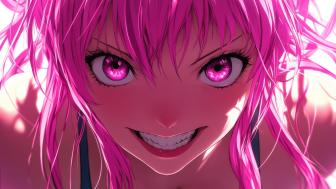 Evil Glare of the Pink-Haired Enigma wallpaper