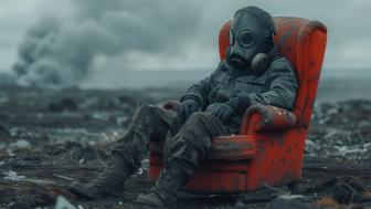 Unseen Realms Emerge Through Gas Masked Horizons wallpaper