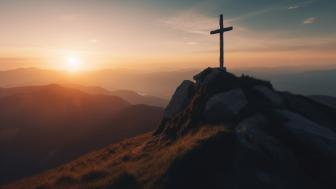 Mountain Top Cross at Sunset wallpaper