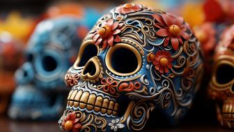 Sugar Skulls in Vibrant Celebration Style wallpaper