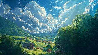 Alpine Dreamscape Anime Landscape wallpaper