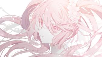 Pink Melody Enchantment with Floral Grace wallpaper