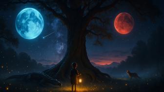 Mystical Night Under Dual Moons wallpaper
