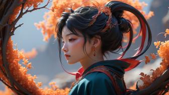 Elegant Fantasy in Blooming Harmony wallpaper