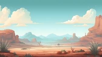 Anime Desert Dreamscape in Minimalist Style wallpaper