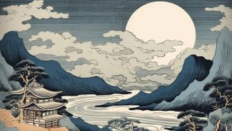 Tranquil Moonlit Pagoda in Ancient Japan wallpaper