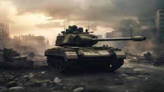 Tank in Monochrome: Battlefield Ambiance wallpaper