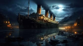 Timeless Majesty of a Nightbound Ocean Liner wallpaper