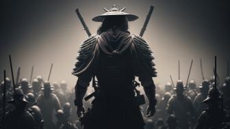 Samurai Stands Defiant in Battle's Calm wallpaper