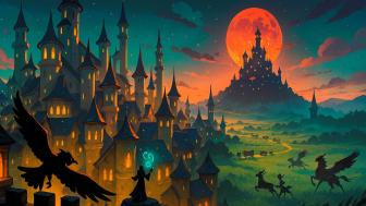 Magical Castle Under Enchanted Moonlight wallpaper