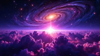 Beautiful Cosmic Vortex in Purple Hues wallpaper