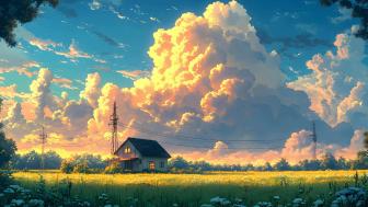 Idyllic Sky Dream Anime Landscape wallpaper