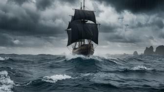 Mysterious Voyage Through Stormy Seas wallpaper