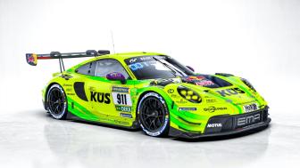 Porsche 911 GT3 R on White Display wallpaper