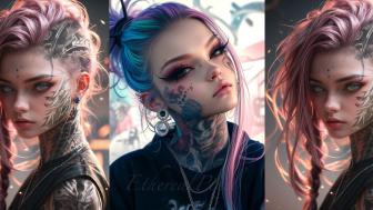 Gothic Anime Rebels in Punk Aesthetic wallpaper