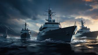 Battleships Navigating Majestic Waters wallpaper