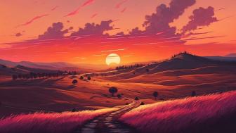Afterglow Serenity in Anime Art wallpaper