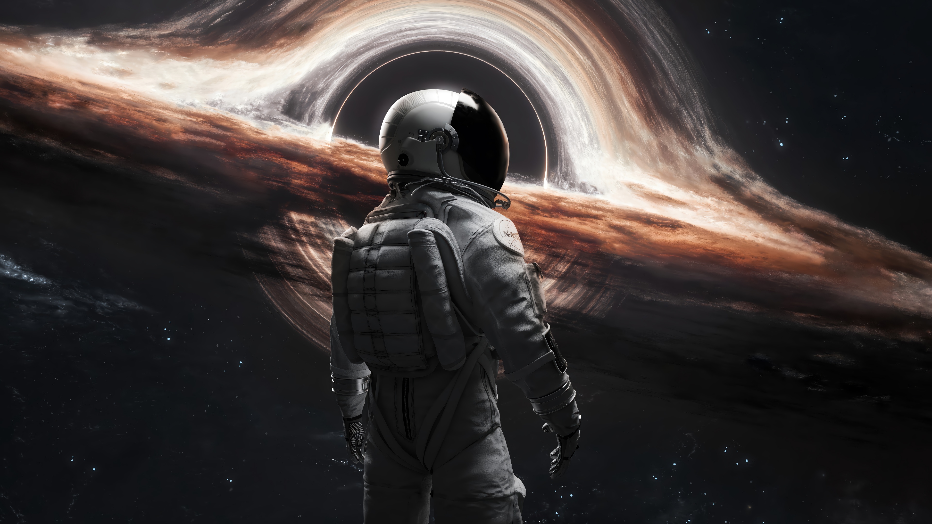 Astronaut Facing the Cosmic Abyss - backiee