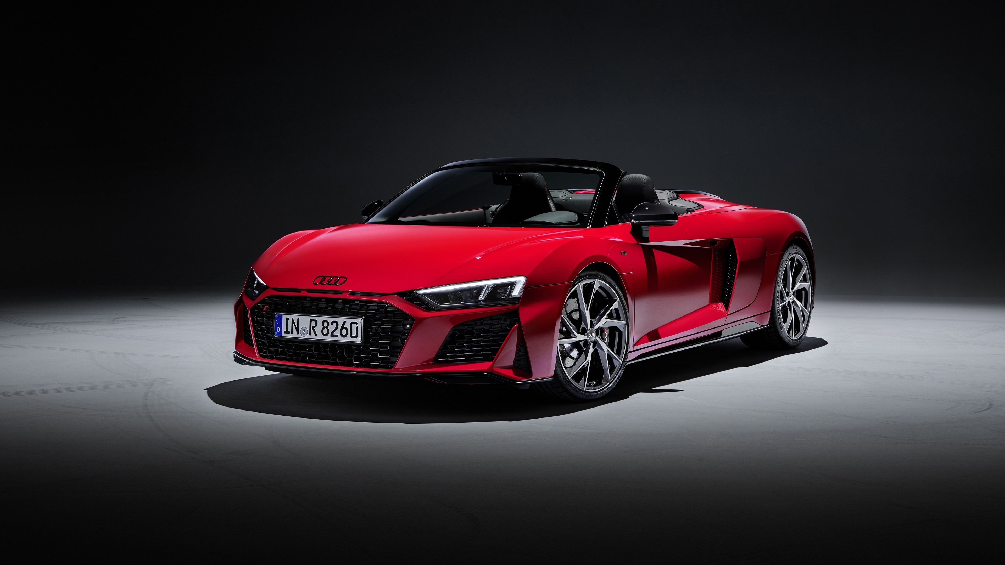 Red Audi R8 Convertible Spotlight - backiee