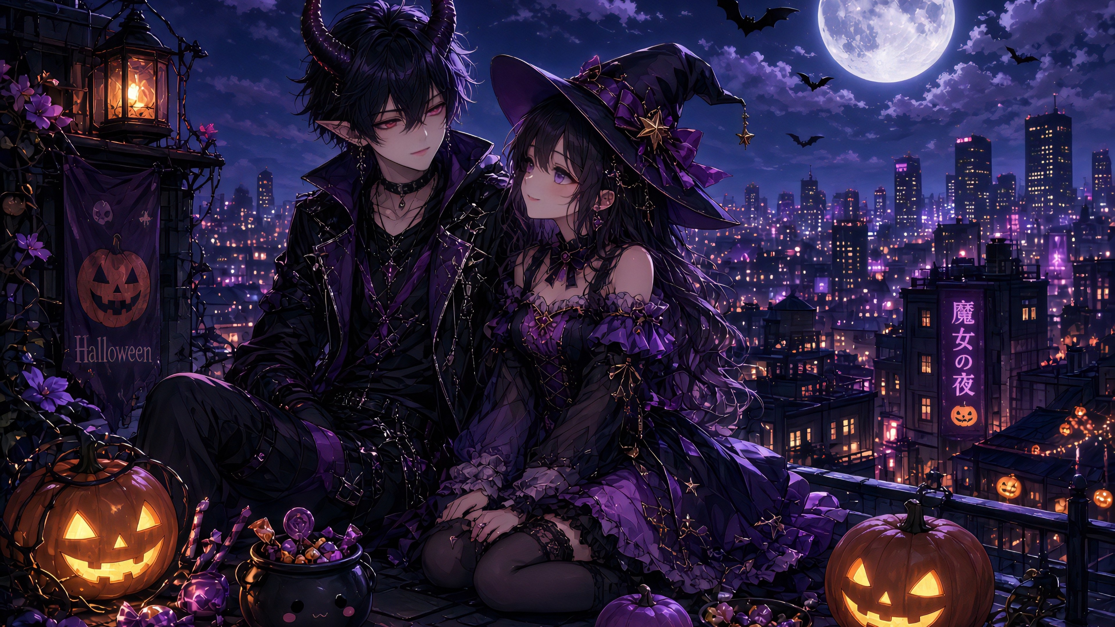 Lean Abstract Background Halloween Love - backiee