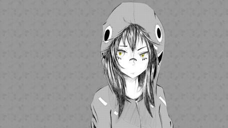 Stylish Monochrome Anime Girl wallpaper