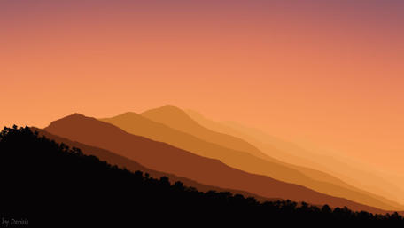 Sunset Over Serene Valley Hills wallpaper