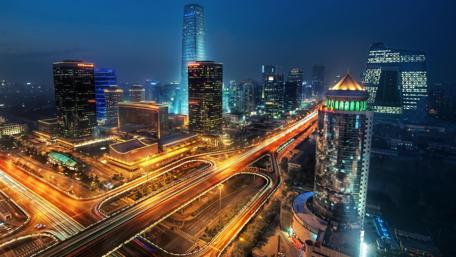 Radiant Cityscape at Nighttime wallpaper