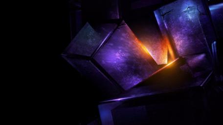 Mystical Dark Cubes in Abstract Formulation wallpaper