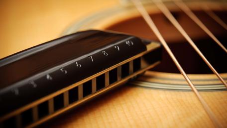 Harmonica Meets Acoustic Guitar Harmony wallpaper