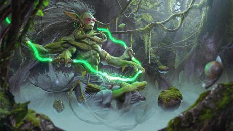 Mystical Forest Guardian Meditates in Serenity wallpaper