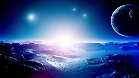 Mystical Planetary Horizon at Twilight wallpaper
