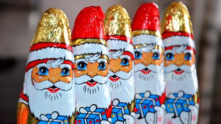 Festive Santa Chocolates for the Holidays wallpaper