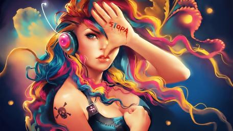 Vibrant Anime Music Enthusiast wallpaper