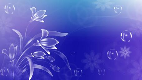 Elegant Floral Harmony in Blue Shades wallpaper