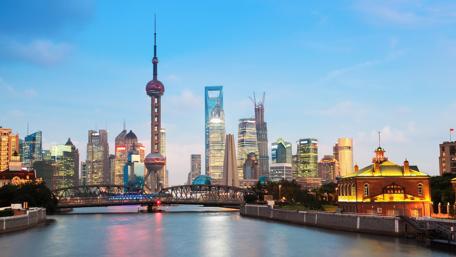 Stunning Skyline of Shanghai at Dusk wallpaper