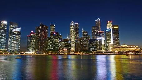 Vibrant City Skyline at Night wallpaper