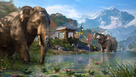 Majestic Elephants in a Serene Landscape wallpaper