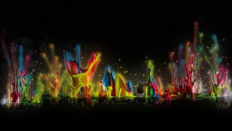 Vibrant Splashes in Dark Harmony wallpaper