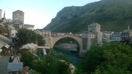 Majestic Old Bridge in Mostar's Historic Cityscape wallpaper