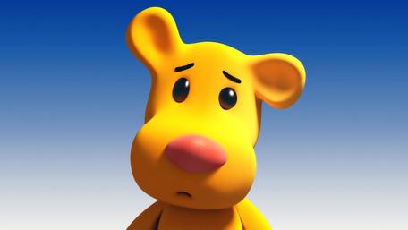 Pondering Yellow Cartoon Bear wallpaper