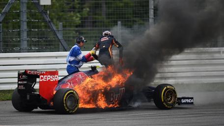 A Fiery Challenge on the Track wallpaper