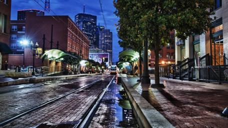 Urban Nightlife Reflected in City Streets wallpaper