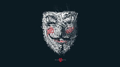 Eerie V for Vendetta Military Tribute wallpaper