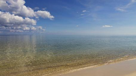 Tranquil Seas Under a Blue Sky wallpaper