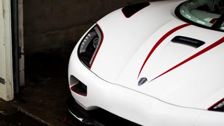 Sleek White Supercar Close-Up Image wallpaper