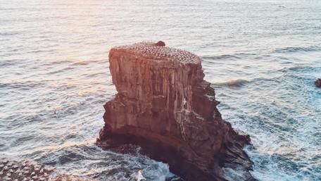 Majestic Rocky Outcrop by the Sea wallpaper