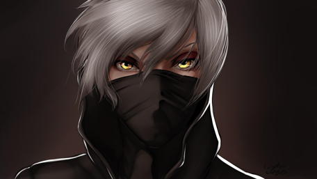 Mysterious Anime Character with Intense Gaze wallpaper
